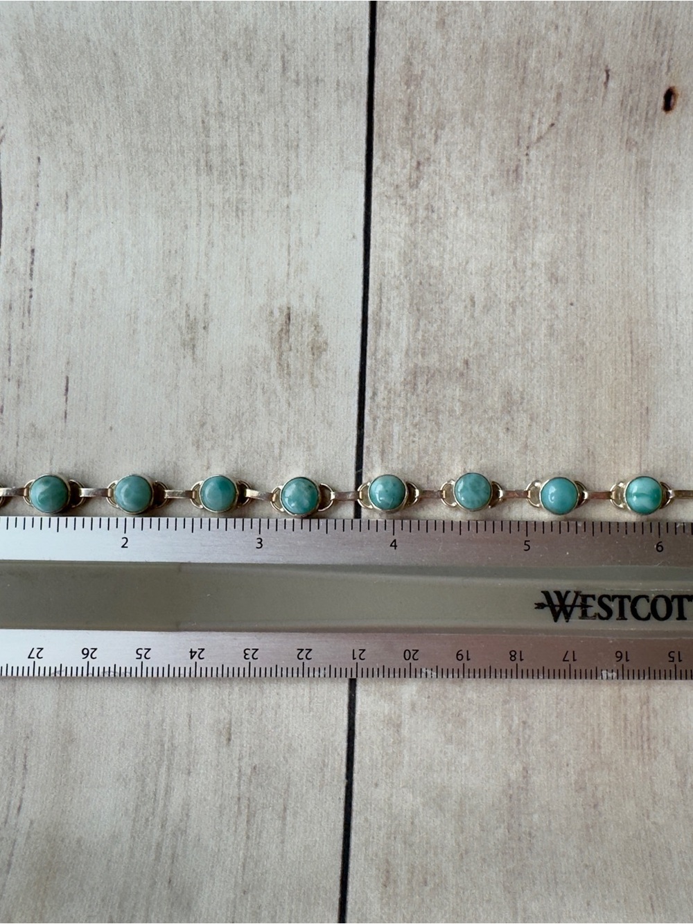Sterling Silver Bracelet with Larimar Gemstone Links - Women Jewelry - Picture 2 of 4
